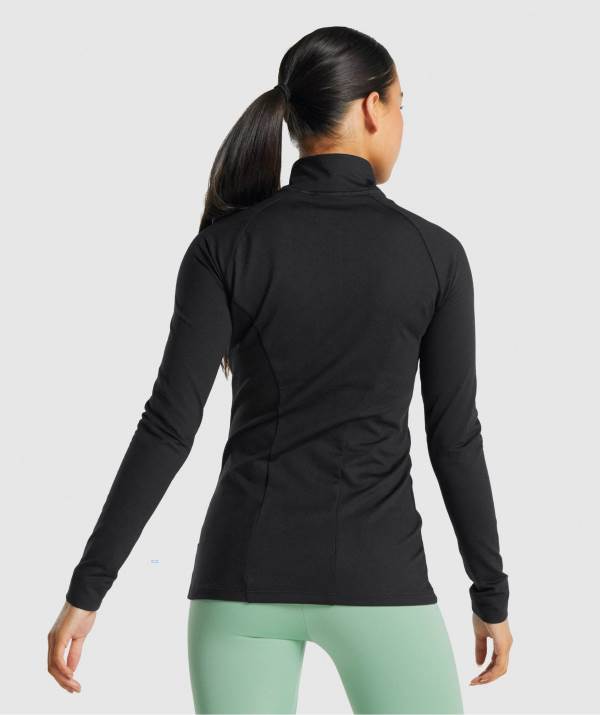 Damske Bundy Gymshark Training Zip Up Čierne | QP6510834
